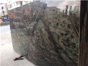 Rainforest Green Bidasar Marble Slab