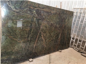 Rainforest Green Bidasar Marble Slab
