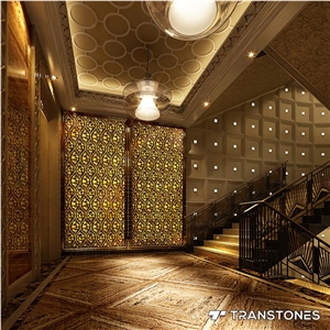 Retro Wood Carving Artificial Alabaster Wall Panel