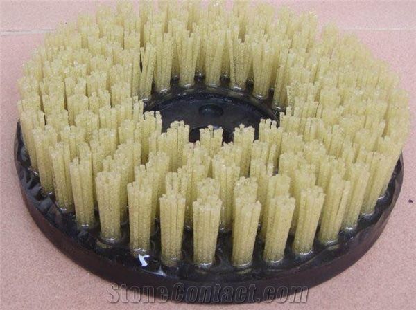 Round Diamond Brush for Stone Leather Surface