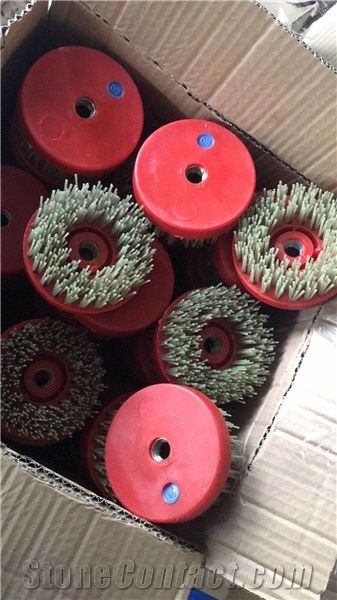 Round Diamond Brush for Stone Leather Surface