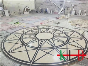Round Water Jet Pattern Stone Medallions