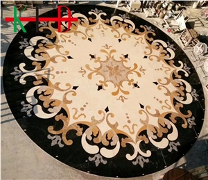 Round Water Jet Pattern Stone Medallions