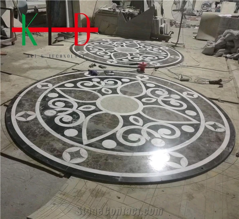 Round Water Jet Pattern Stone Medallions