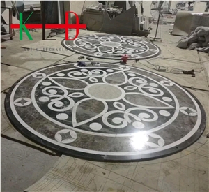 Round Water Jet Pattern Stone Medallions