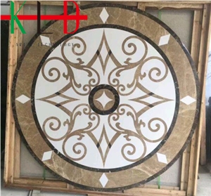 Round Waterjet Pattern Cut Mdeallions for Floor Round Waterjet Pattern Cut Mdeallions for Floor