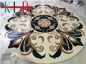 Round Waterjet Pattern Cut Mdeallions for Floor