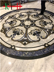 Round Waterjet Pattern Cut Mdeallions for Floor
