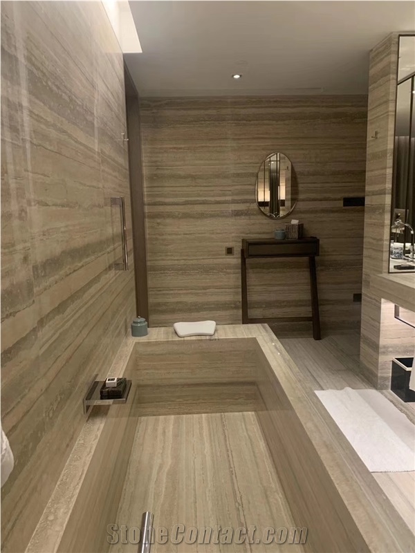 Silver Blue Travertine for Bathroom Design