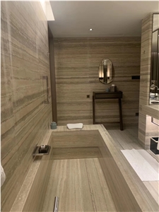 Silver Blue Travertine for Bathroom Design