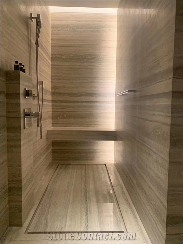 Silver Blue Travertine for Bathroom Design