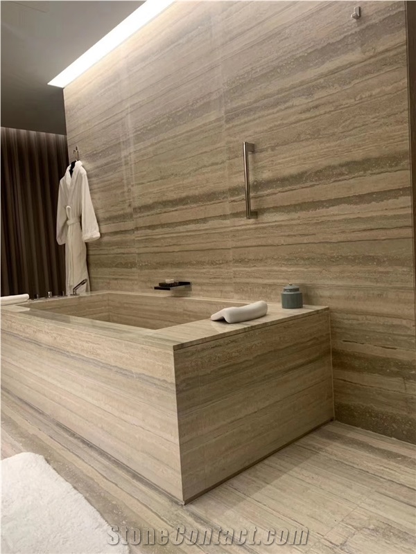 Silver Blue Travertine for Bathroom Design