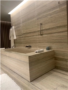 Silver Blue Travertine for Bathroom Design
