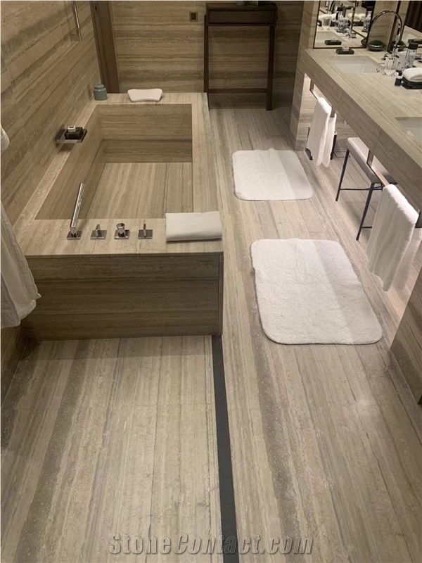 Silver Blue Travertine for Bathroom Design