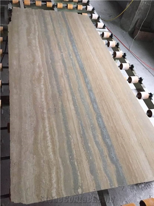 Silver Grey and Blue Travertine Wall Cladding Tile