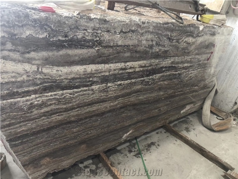 Snake Skin, Iran Brown Travertine Slabs & Tiles
