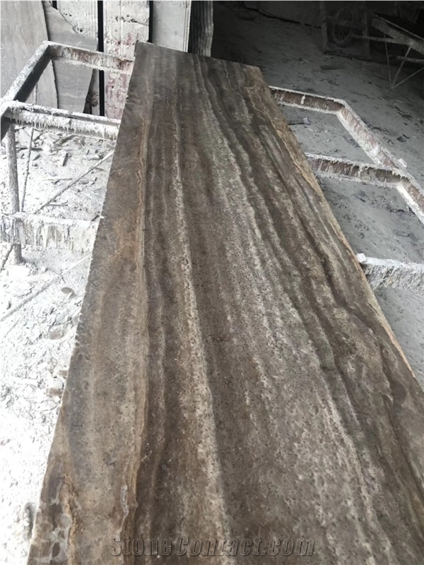 Snake Skin, Iran Brown Travertine Slabs & Tiles