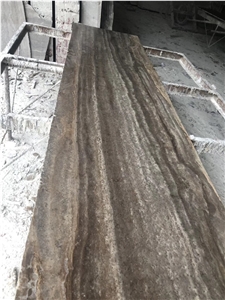 Snake Skin, Iran Brown Travertine Slabs & Tiles