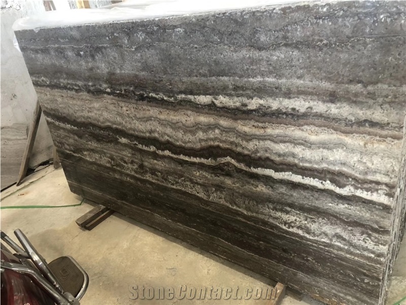Snake Skin, Iran Brown Travertine Slabs & Tiles