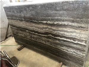 Snake Skin, Iran Brown Travertine Slabs & Tiles