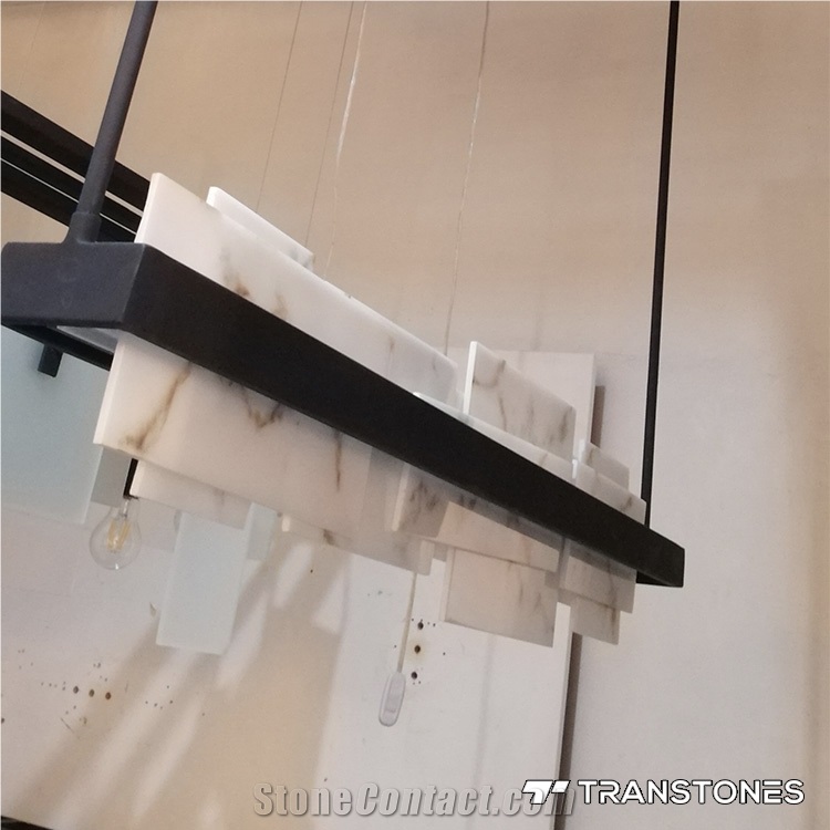 Snow White Onyx Light Alabaster Ceiling Lamp