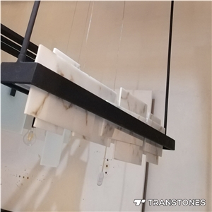Snow White Onyx Light Alabaster Ceiling Lamp