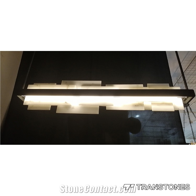 Snow White Onyx Light Alabaster Ceiling Lamp
