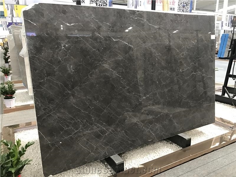 Spanish Dark Grey Marble Slabs for Hotel Project