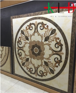 Square Floor Composited Marble Waterjet Medallions