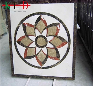 Square Floor Composited Marble Waterjet Medallions