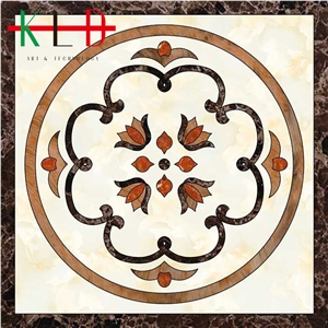 Square Floor Composited Marble Waterjet Medallions