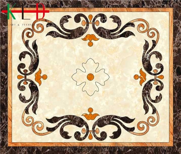 Square Floor Composited Marble Waterjet Medallions