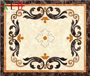 Square Floor Composited Marble Waterjet Medallions