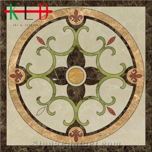 Square Floor Composited Marble Waterjet Medallions
