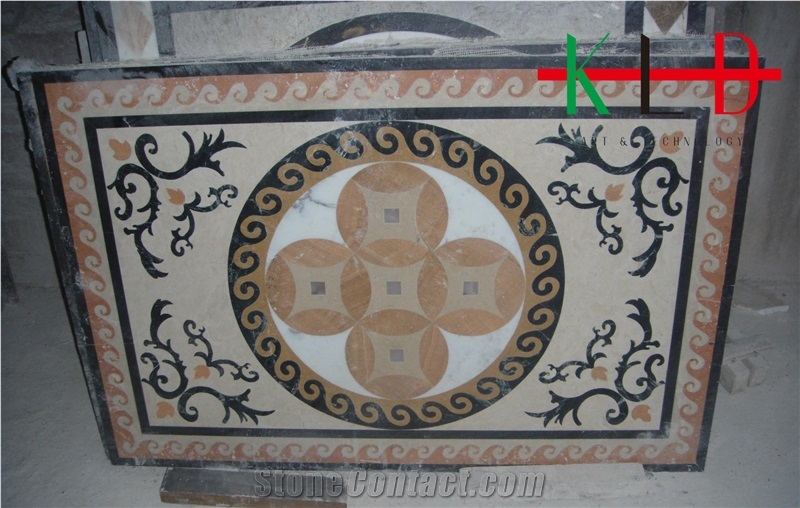 Square Floor Composited Marble Waterjet Medallions