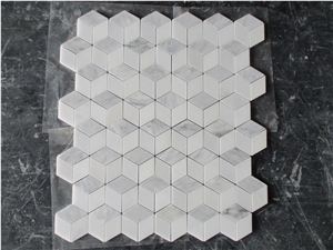 Three Color Diamond Marble Mosaic for Bathroom
