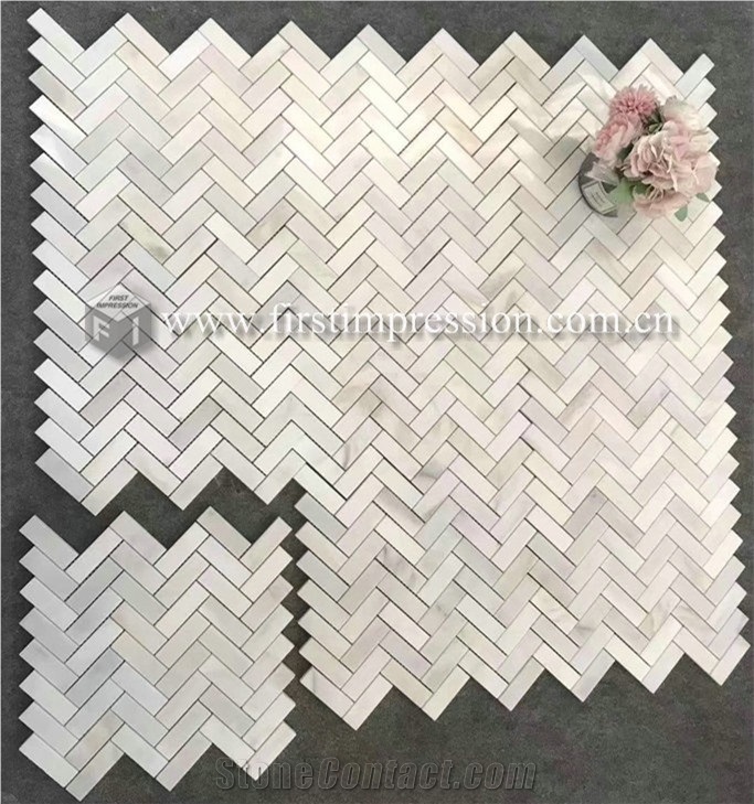 Top Calacatta White Marble Mosaic Tiles