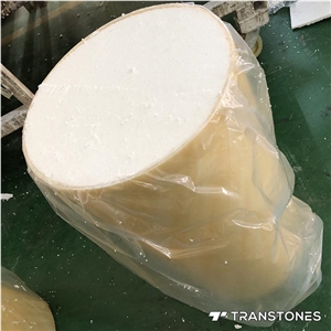 Translucent Honey Alabaster Reception Countertop