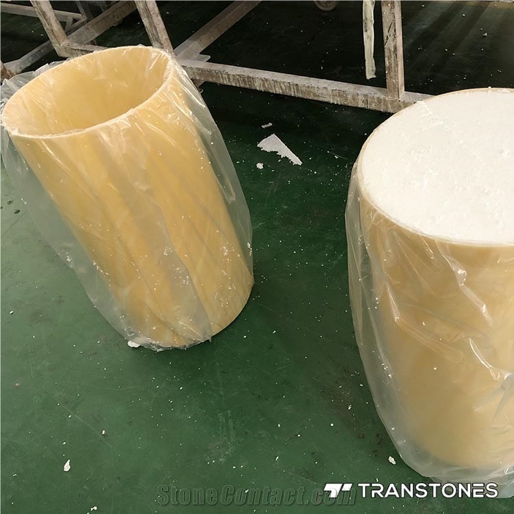 Translucent Honey Alabaster Reception Countertop