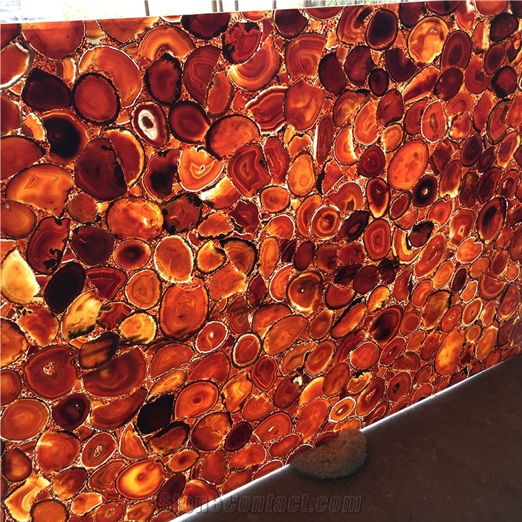 Translucent Natural Polished Agate Table Top