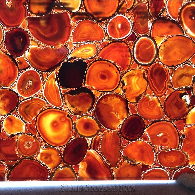 Translucent Natural Polished Agate Table Top