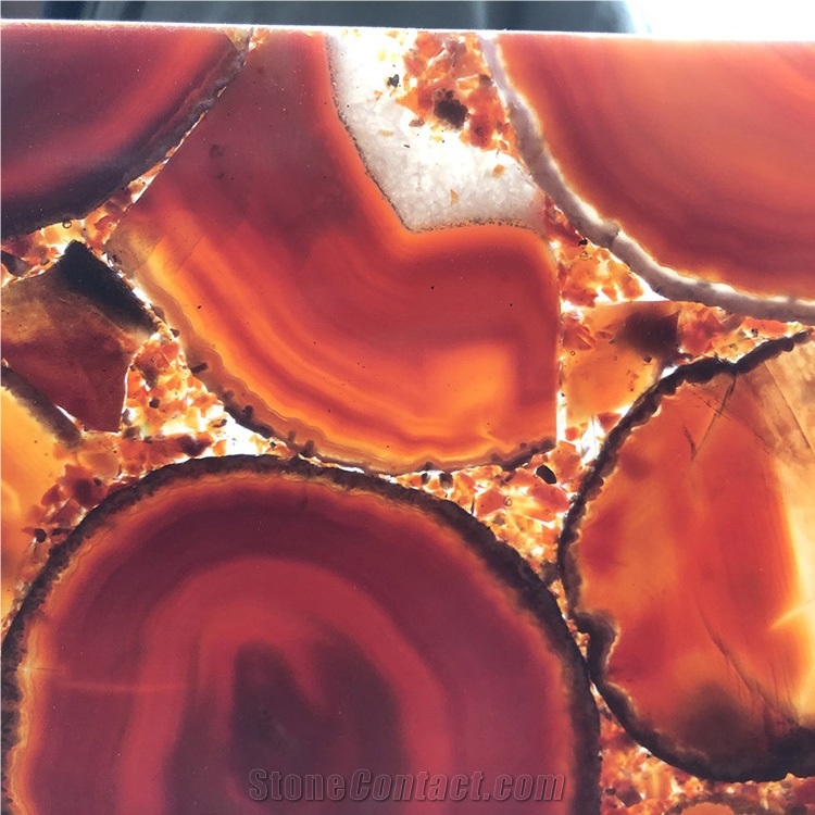 Translucent Natural Polished Agate Table Top