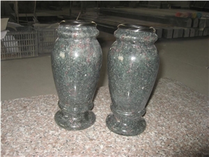 Tropic Green Granite Vase for Grave Stone