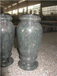 Tropic Green Granite Vase for Grave Stone
