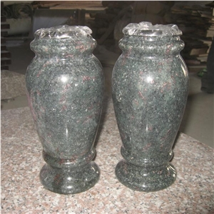 Tropic Green Granite Vase for Grave Stone