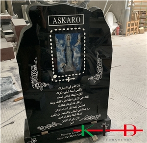 Upright Monuments,Black Granite Design