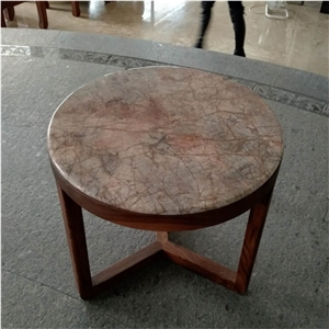 Violet Gold Marble, Busy Veins Round Table Top