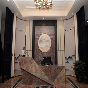 Violet Gold Marble Reception Table Top Design Violet Gold Marble Reception Table Top Design