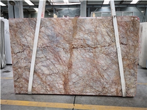 Violet Gold Marble Reception Table Top Design