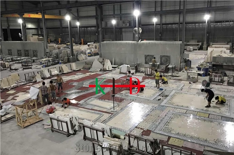 Water Jet Marble Inlay Mosaic Tiles Wall